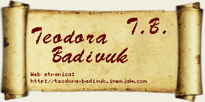 Teodora Badivuk vizit kartica